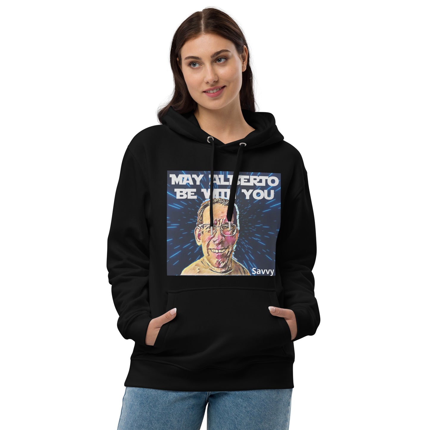 may alberto be with you Premium eco hoodie