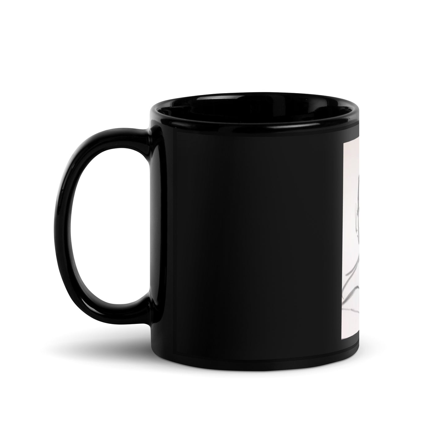 Alberto and Baby Yoda Black Glossy Mug